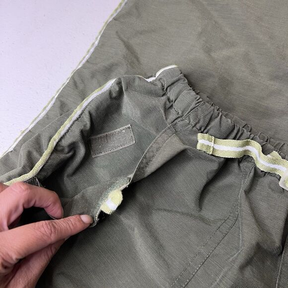Vintage Catalina Track Pants Womens Medium Green Nylon Belted Side Stripe Y2K - Picture 7 of 11